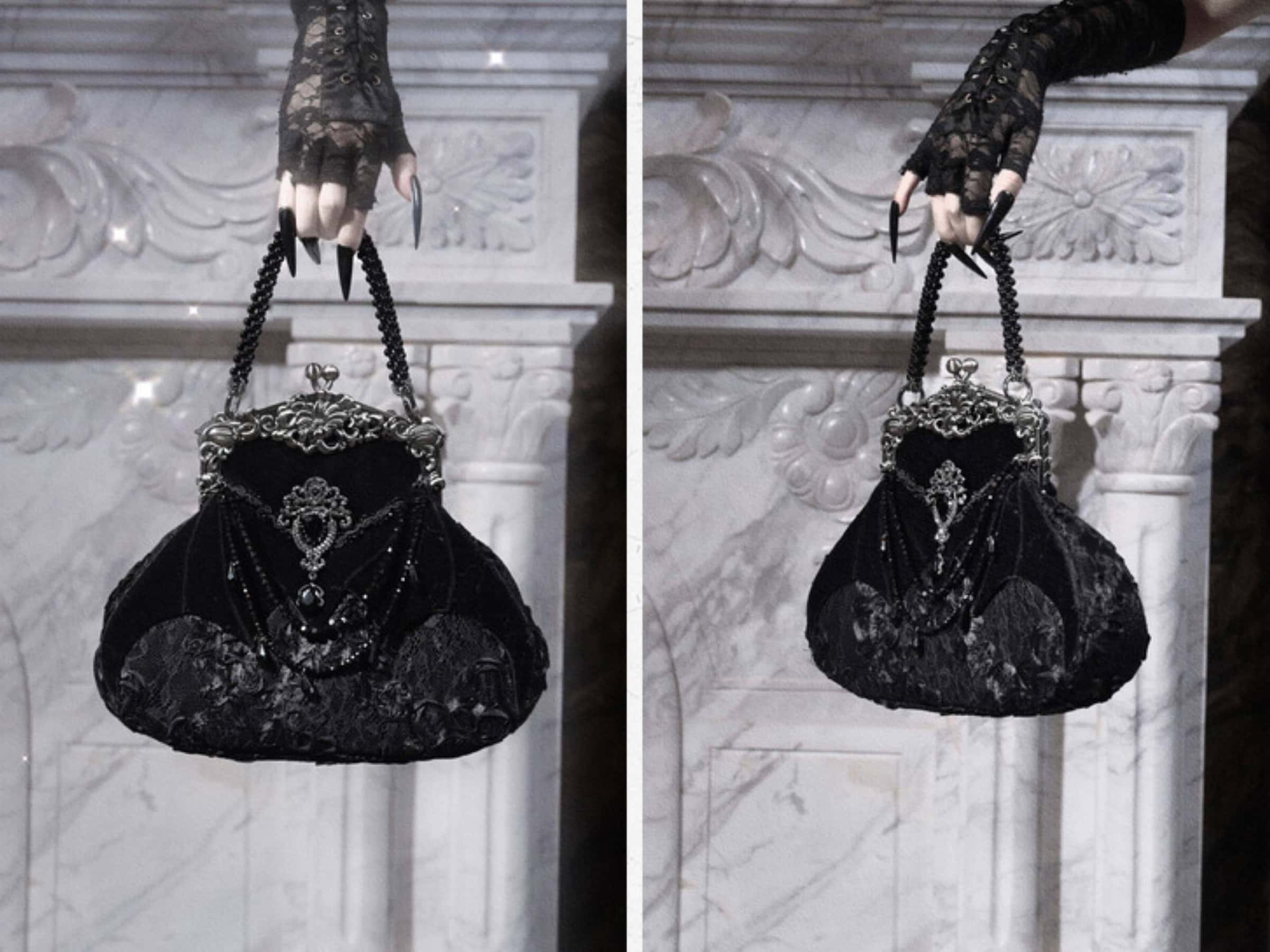 Mourning Day Gothic Rhinestone Handbag
