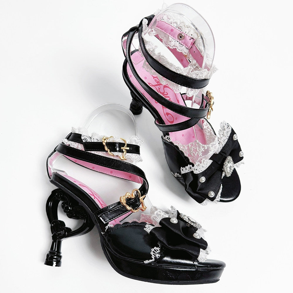 Heisei Yukihime Japanese Peep Toe Heels