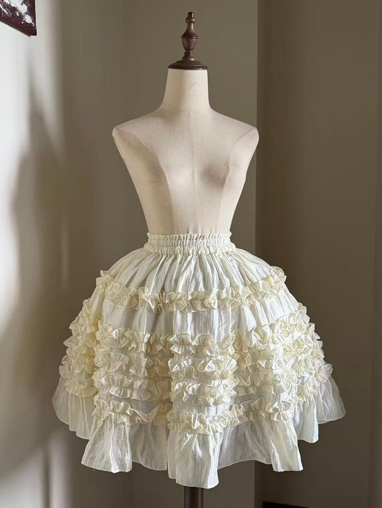 Mist Veil Sweet Cake‑Layer Lolita Mini Skirt