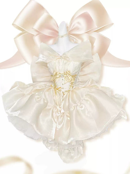 Lolita Elegant Golden Satin Princess Dress LC1011