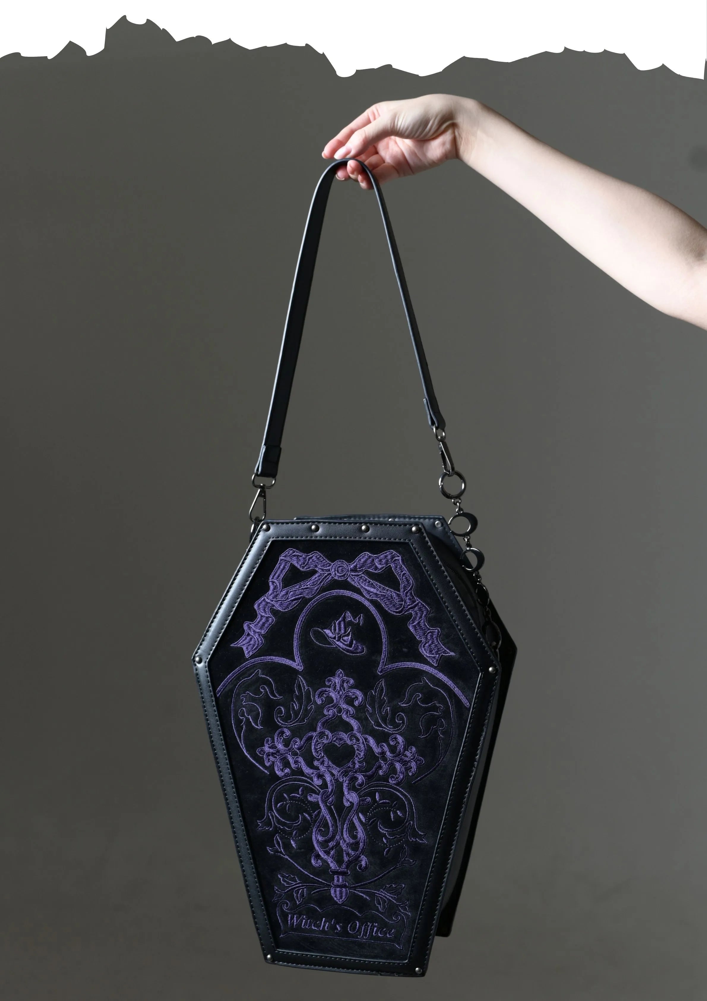 Witch's Office Gothic Coffin Embroidery Bag