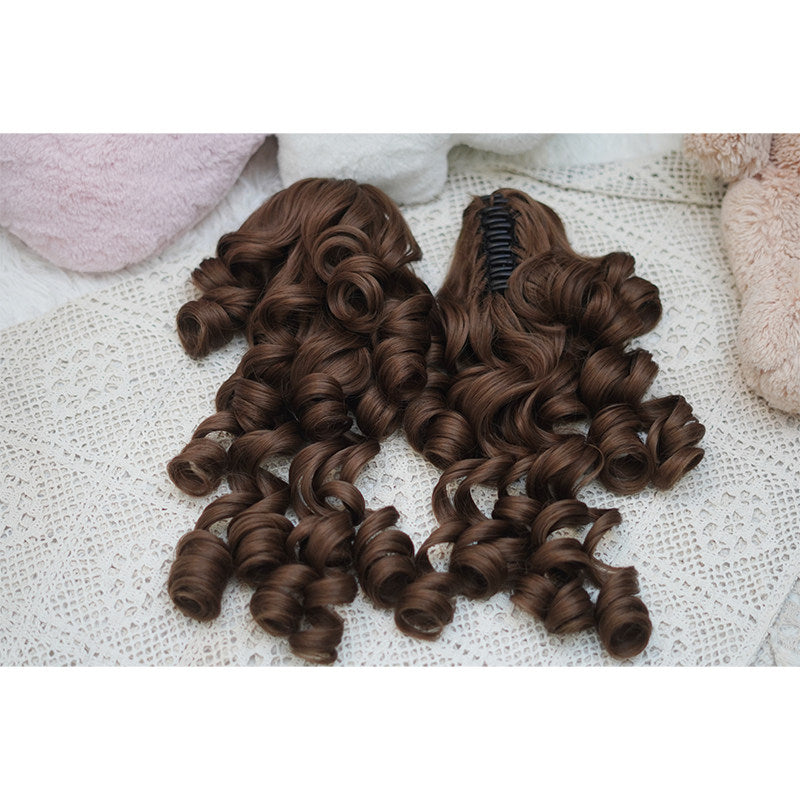 Lolita Vintage Sweetheart Twin Tail Claw Clip Spring Curl Wig