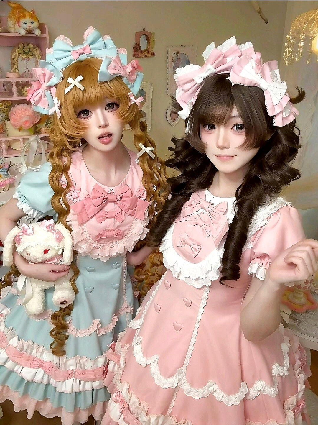 Cream Fondant Sweet Pink Retro 6-Panel Cut Original Lolita JSK