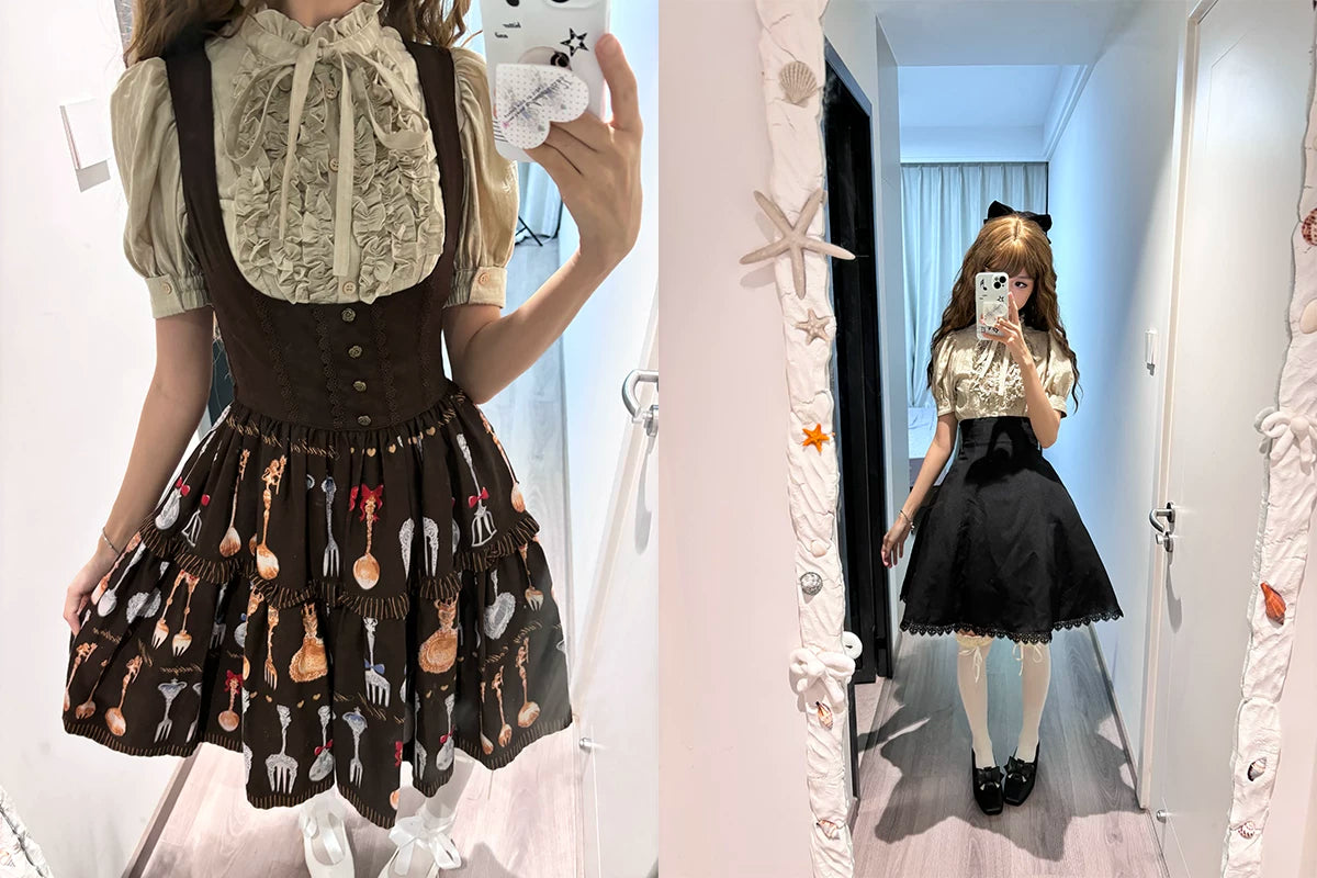 Twilight Veil Sweet Lolita Striped Short Sleeve Blouse