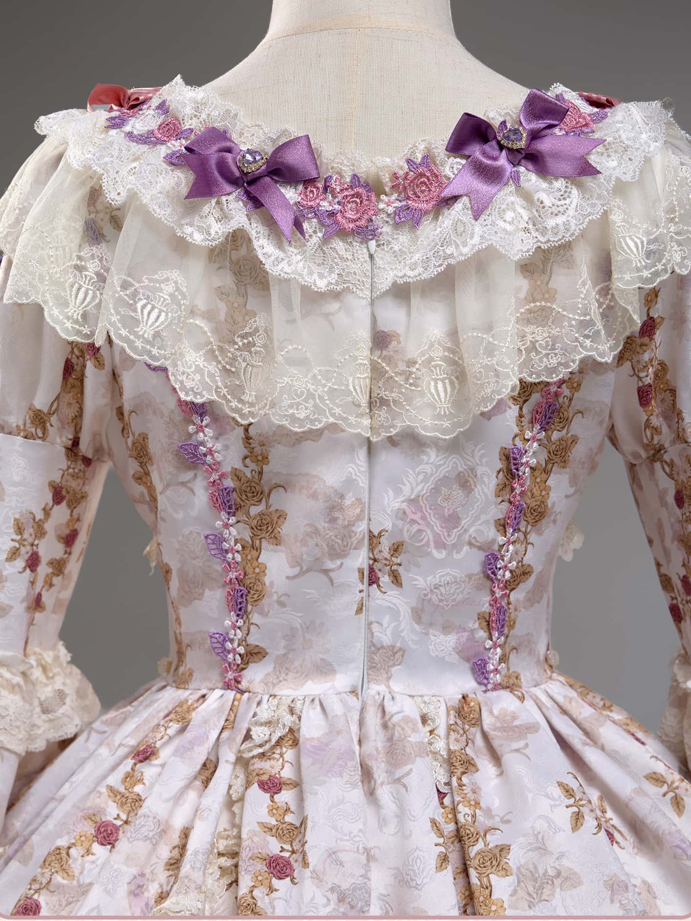 Antique Gem Fragrance Lolita Purple Long Dress Set