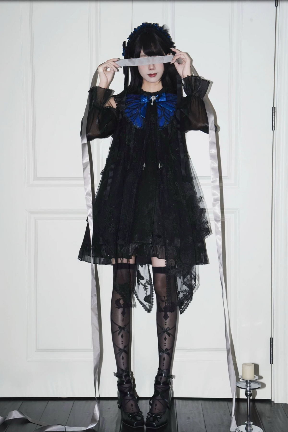 Blue Morpho Butterfly Dark Gothic Original Lolita OP Dress
