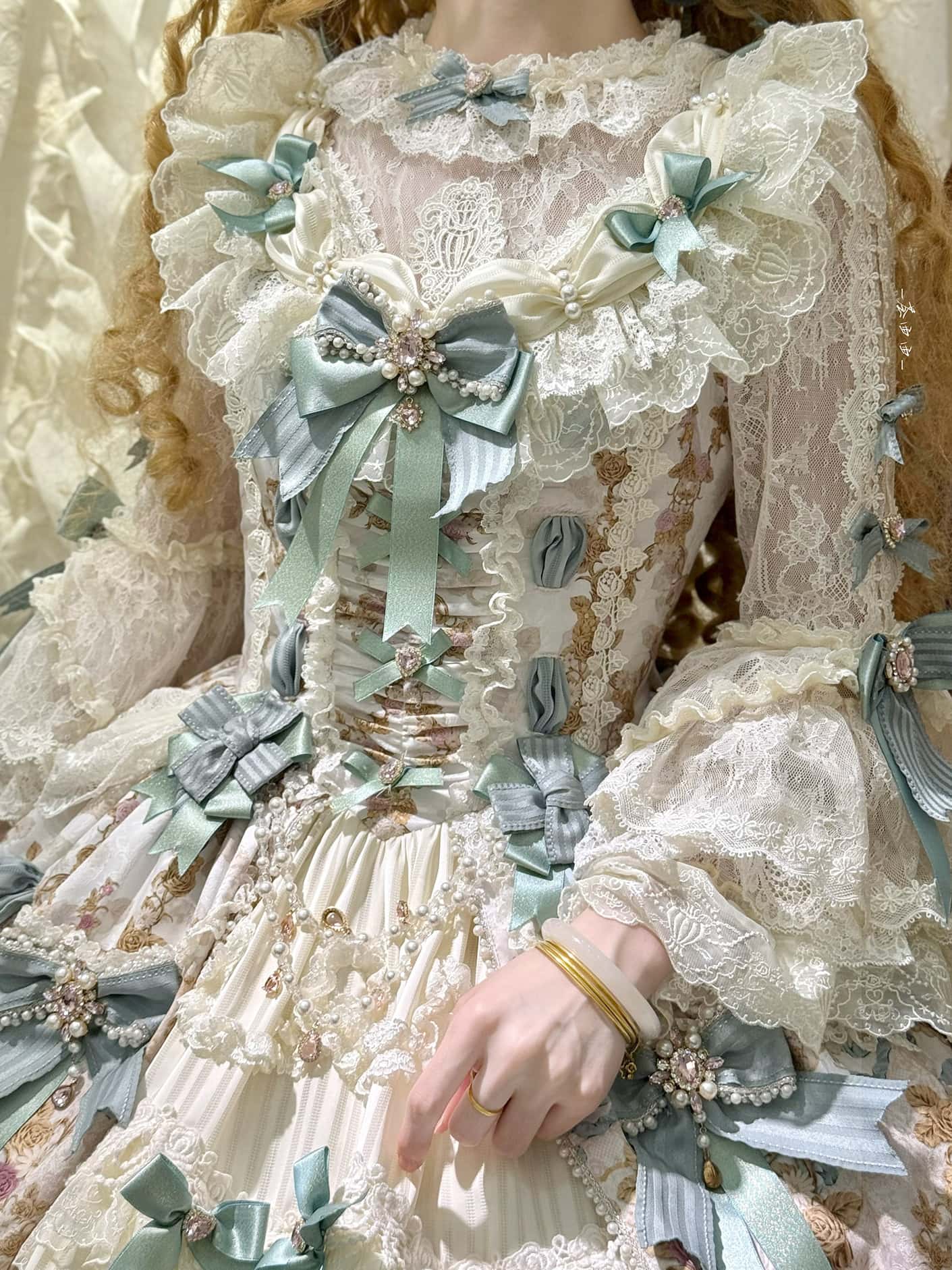 Antique Gem Fragrance Lolita Green JSK Dress Set