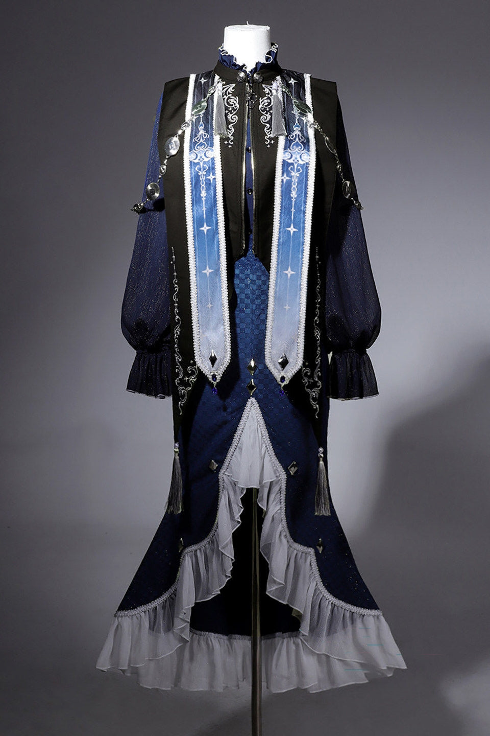 Astrologer Gothic Style Shawl-Attached Mermaid Dress