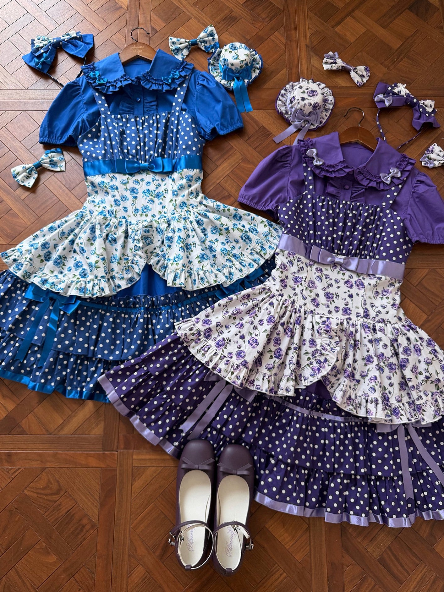 Li Bobo Vintage Polka‑dot Lolita JSK & Blouse Set