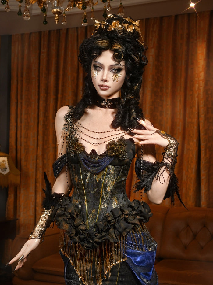 Lights Dusk Classic Boned Corset & Mermaid Skirt Set
