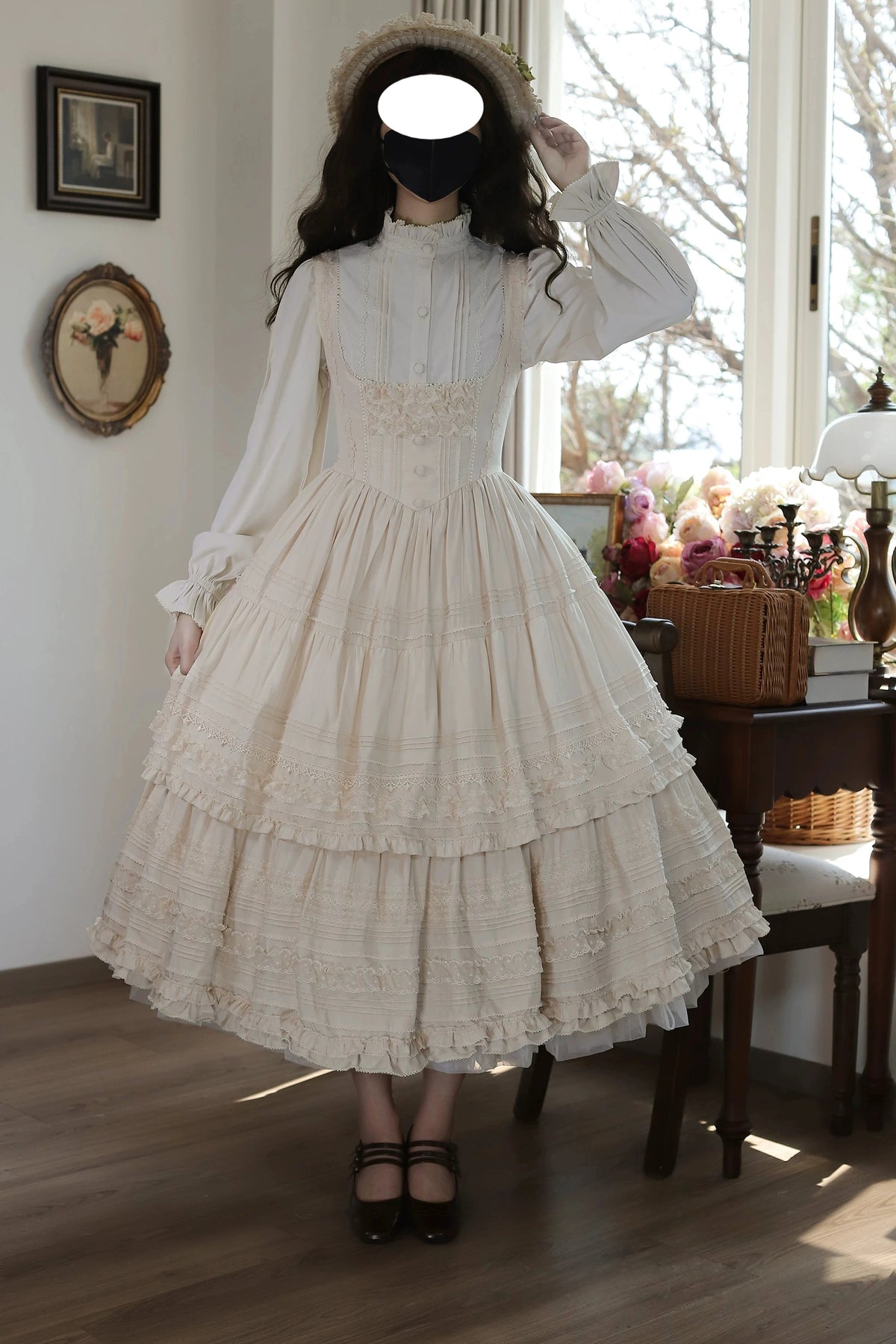 Margaret's Daisy V-Waist Bust-Support Classical Lolita JSK Dress