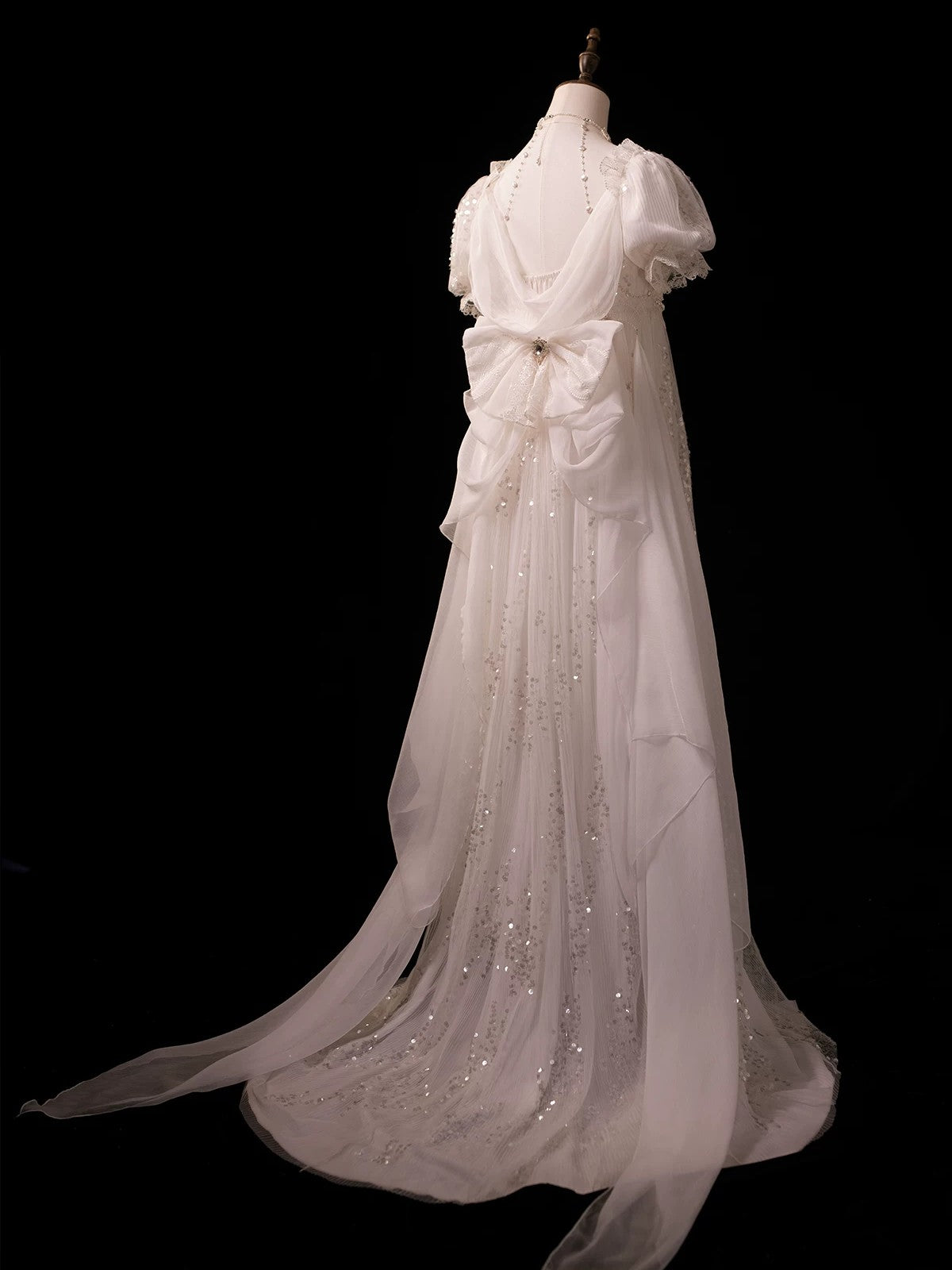 Bright Moonlight Lolita Empire Style Satin Long OP Dress
