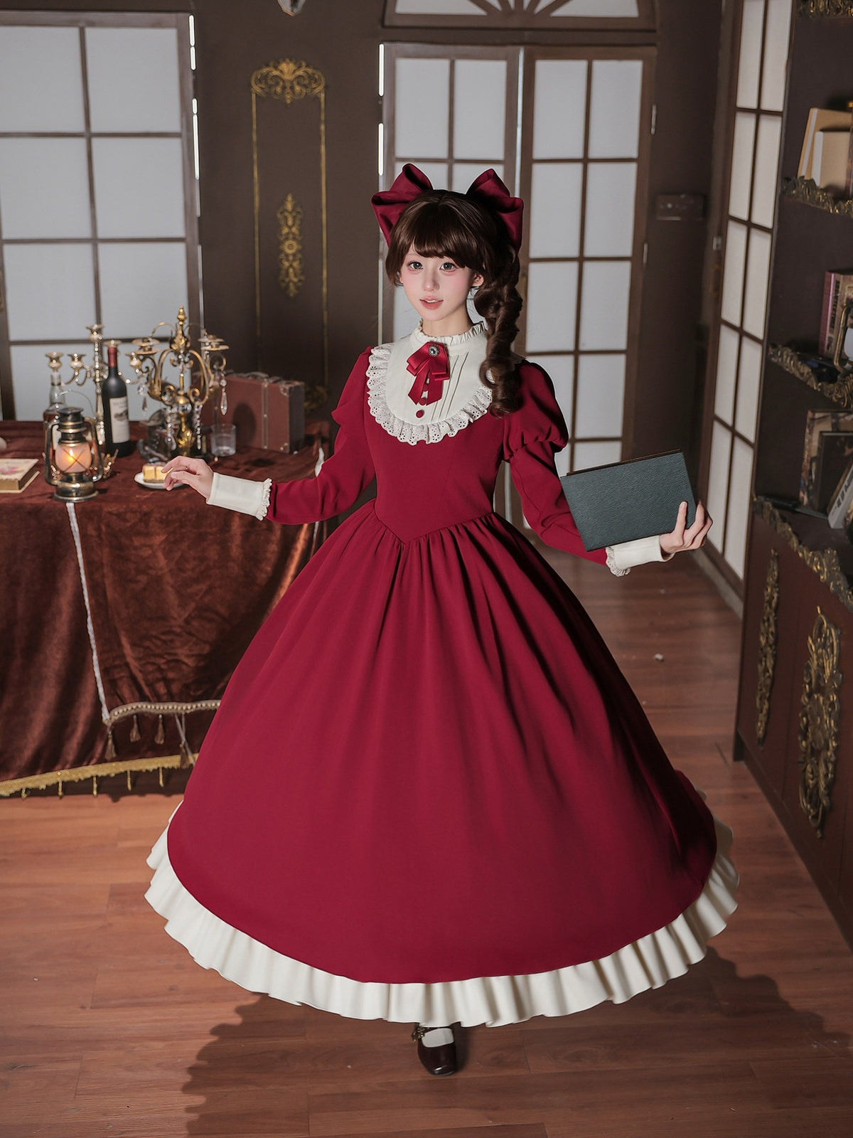 Miss Rita Elegant Maid‑Style Stand‑Collar Lolita OP Dress