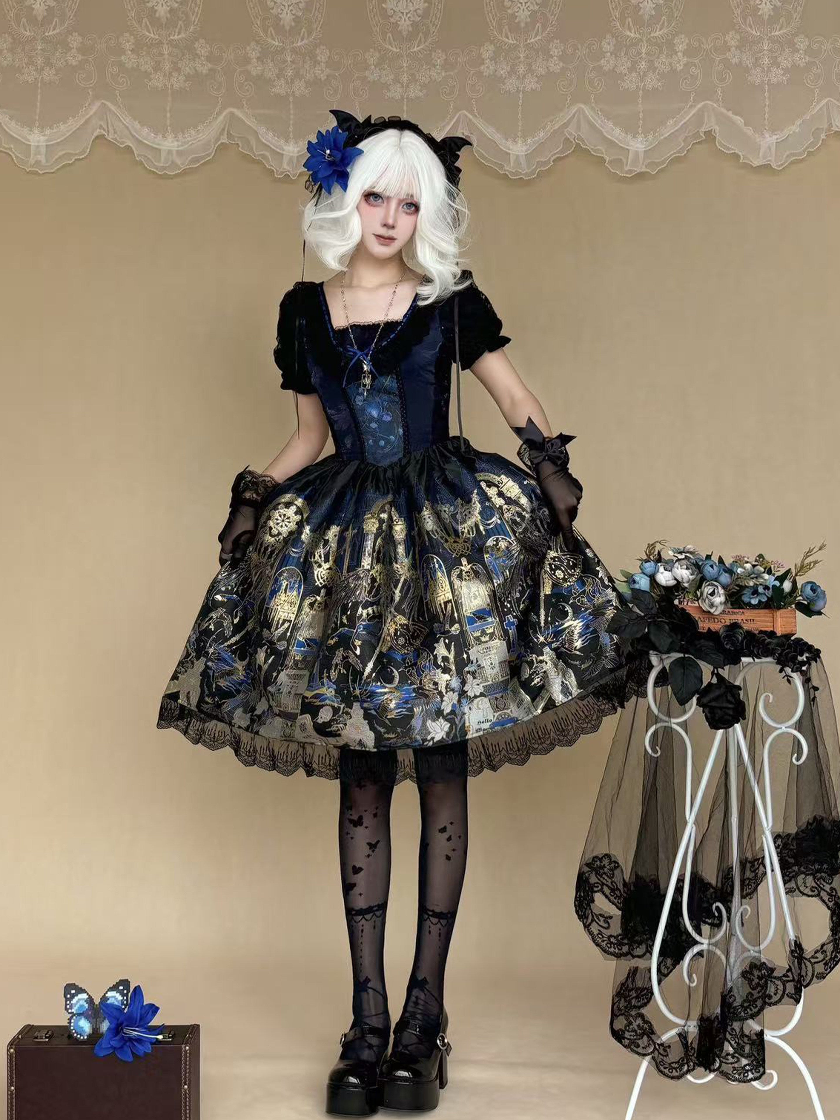 Tale of the Raven Goddess Original Gothic Lolita JSK/OP Dress