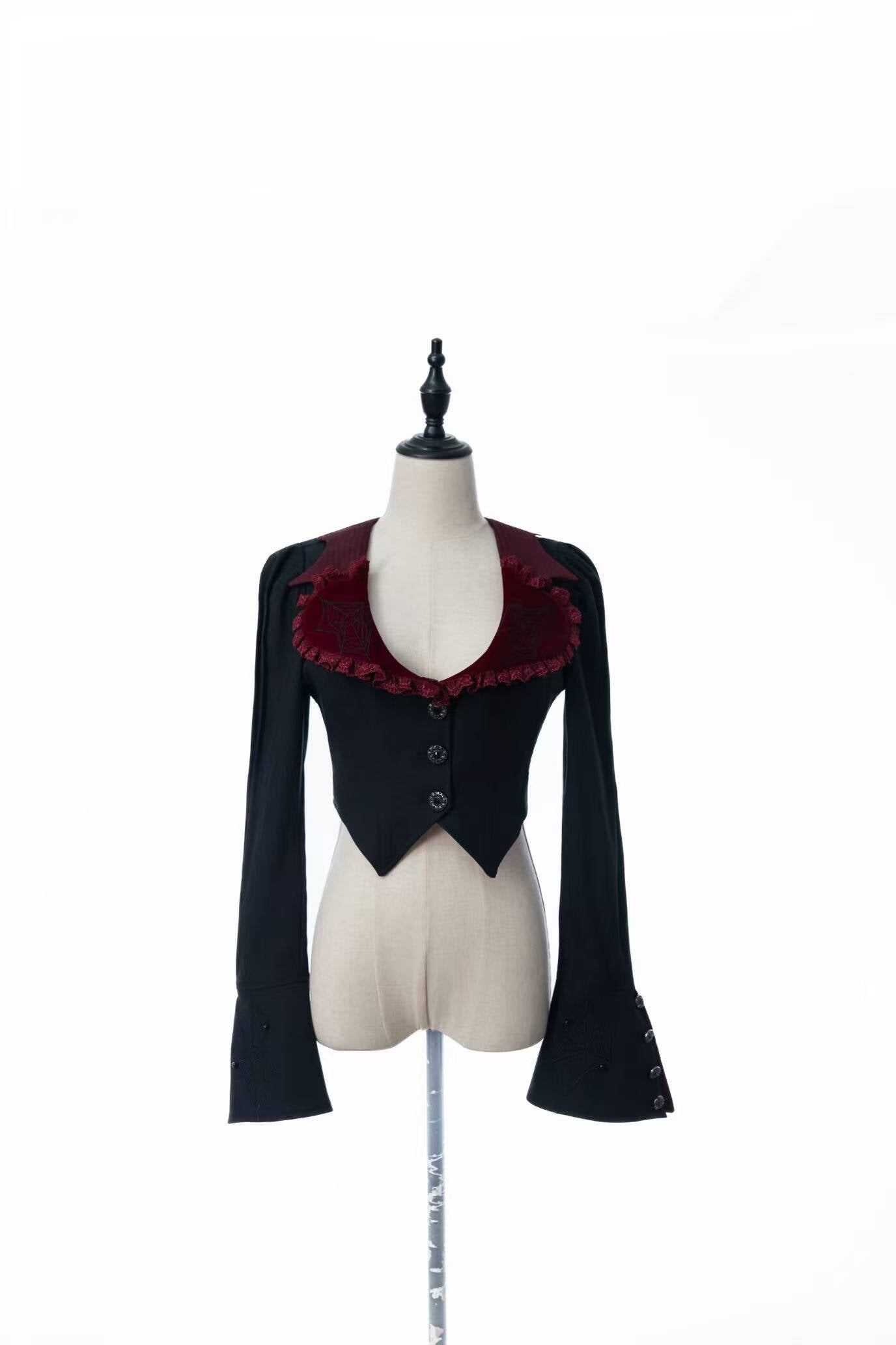 Hunting Strawberry Velvet Gothic Sweet Lolita Dress SK & Jacket Set