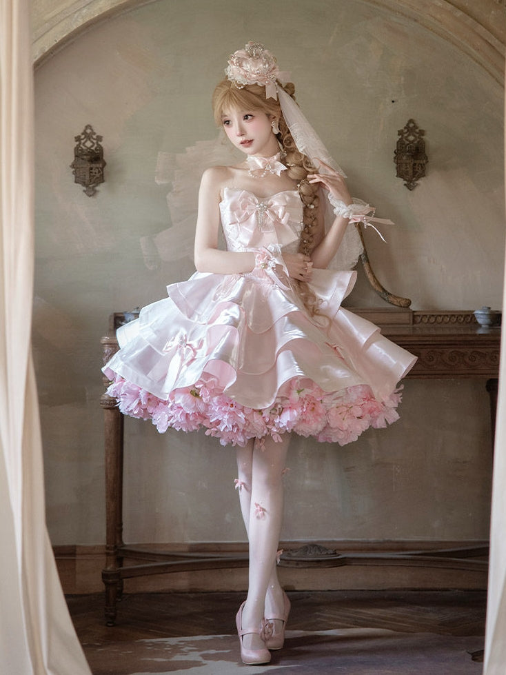 Satin Fantasy Lolita Long Length Cocktail Dress