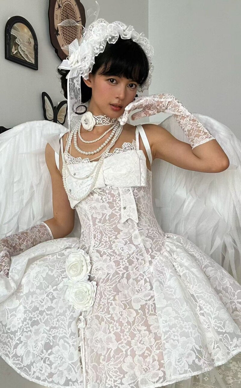 Upper East Maidens Gothic Bridal Long Train Lolita JSK Dress