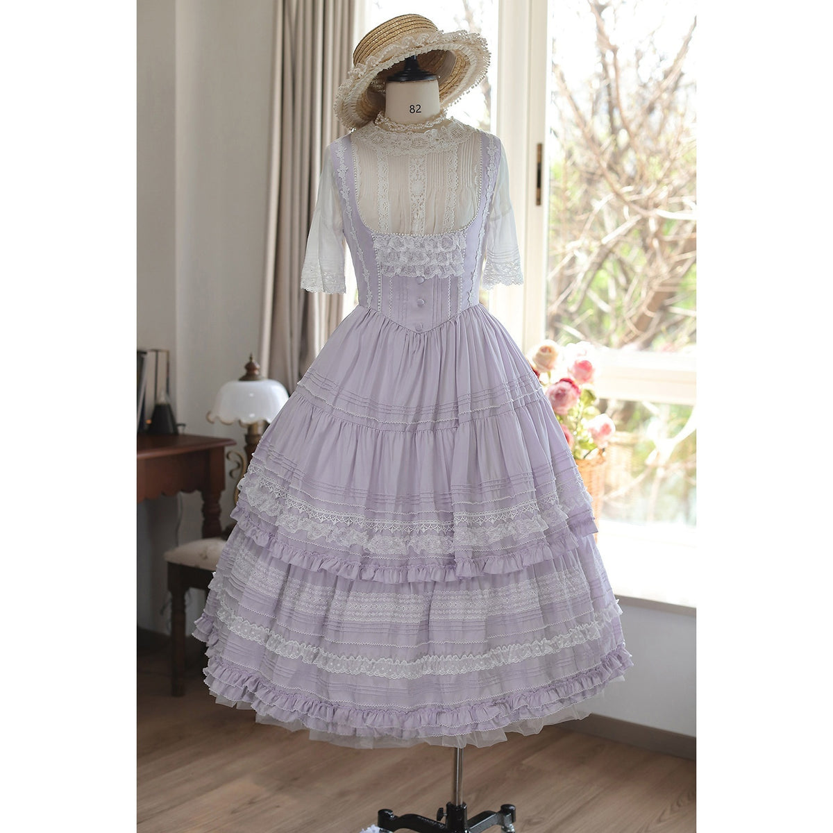 Margaret's Daisy V-Waist Bust-Support Classical Lolita JSK Dress