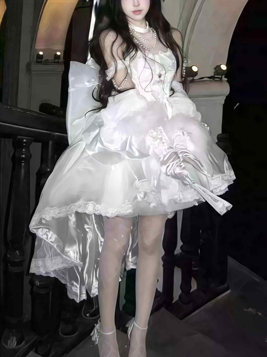 Lolita Elegant Silver White Dress LC1012