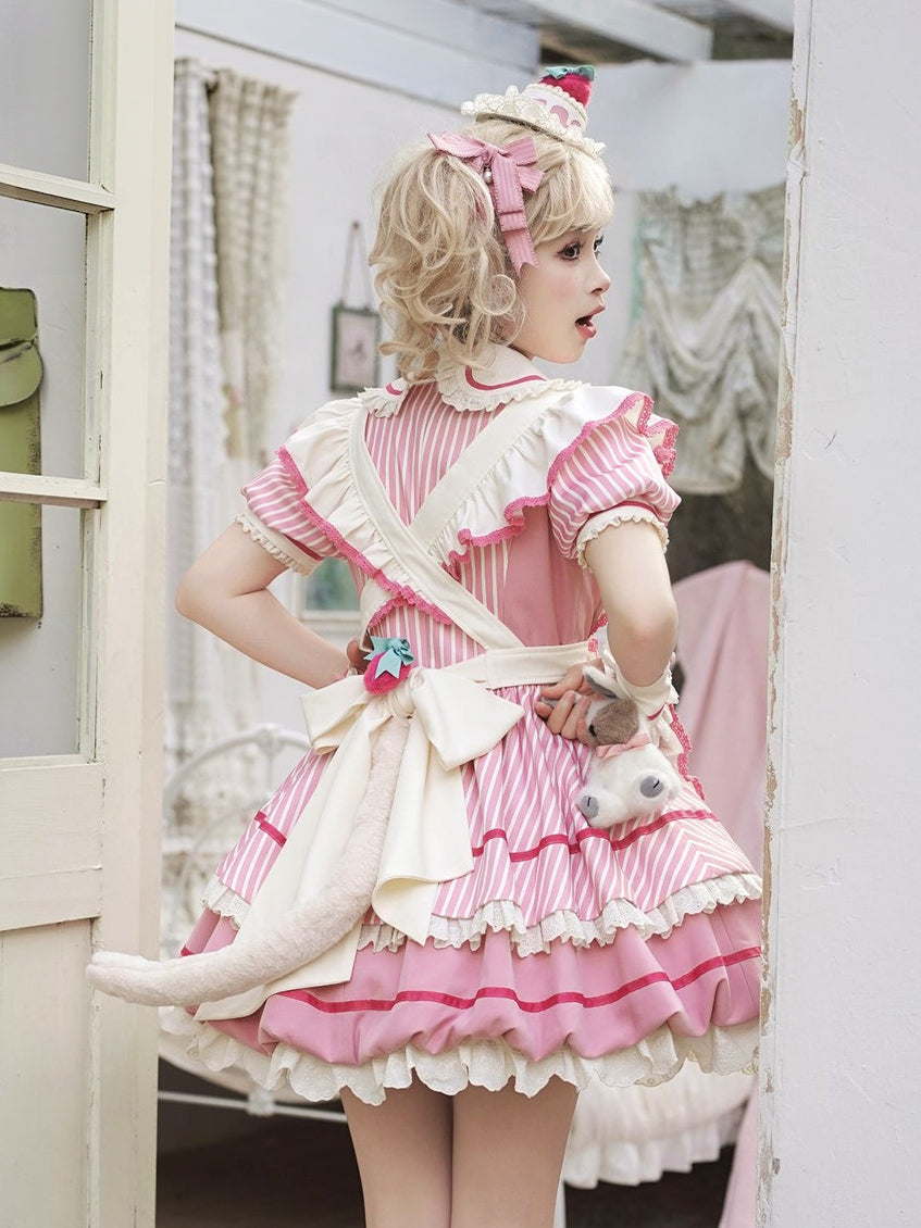 Berry Bubble Blossom Sweet Maid Lolita OP & Apron Set
