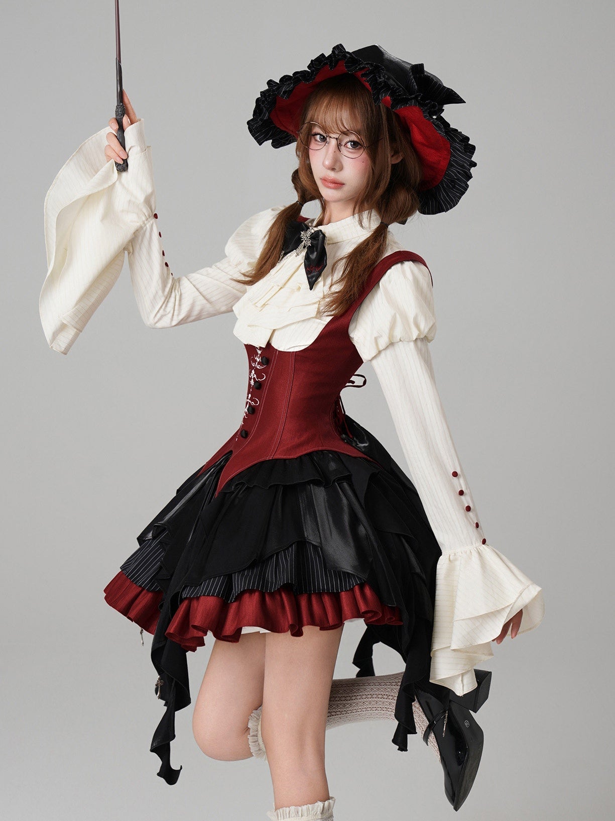 Upside-Down Curse Gothic Lolita Red Dress Set