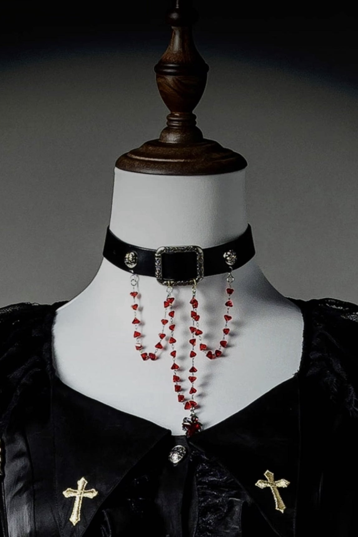Original Design Gothic Blood Heavy Duty Tassel Choker Necklace