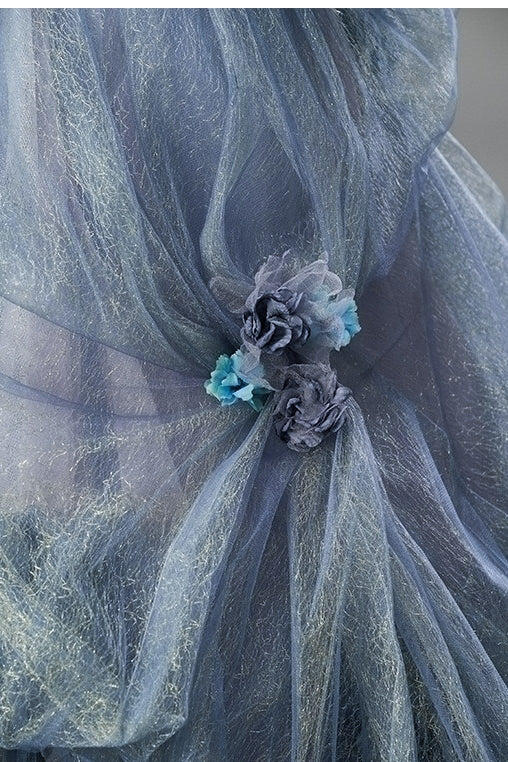 Under the Sea Light Blue Tiered Ballgown Princess Formal Ceremony Dress