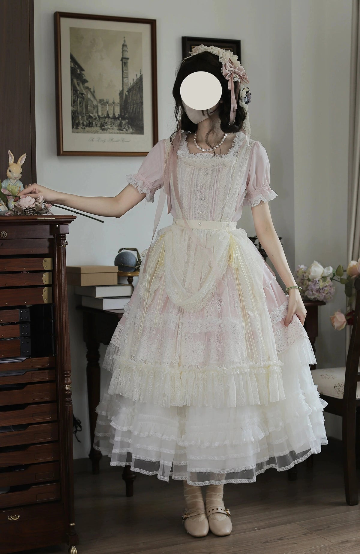 Antique Ball 3.0 Lolita Elegant French Style Maiden Short Sleeve OP Dress