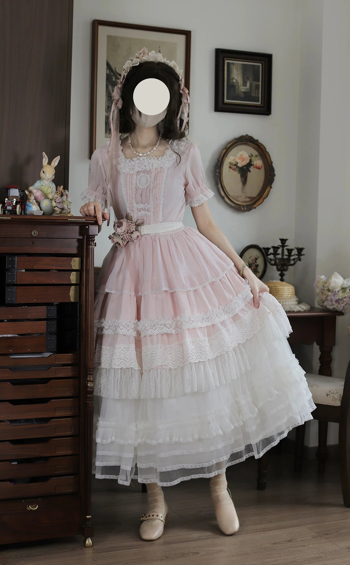 Antique Ball 3.0 Lolita Elegant French Style Maiden Short Sleeve OP Dress