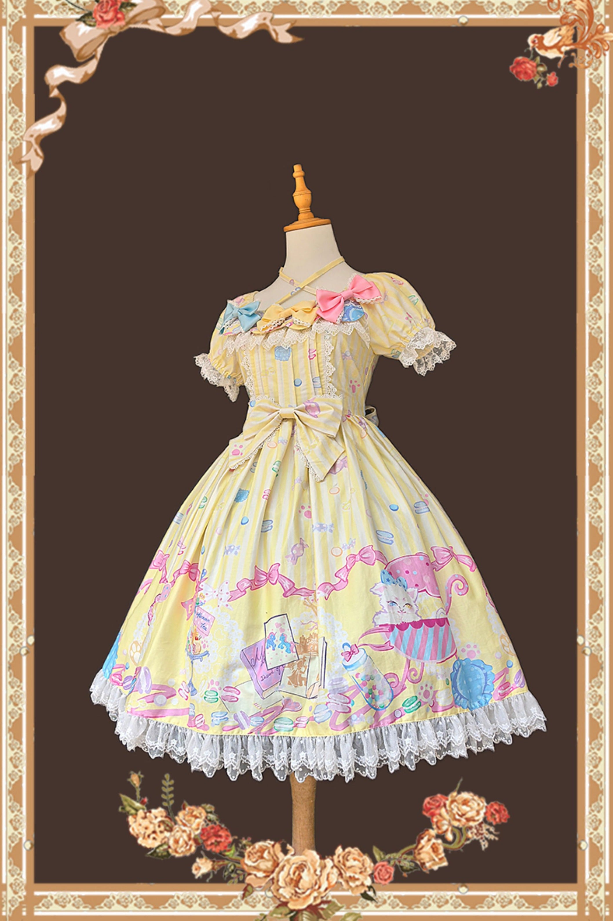 Macaron Dolly House Candy Print Sweet Lolita OP Dress