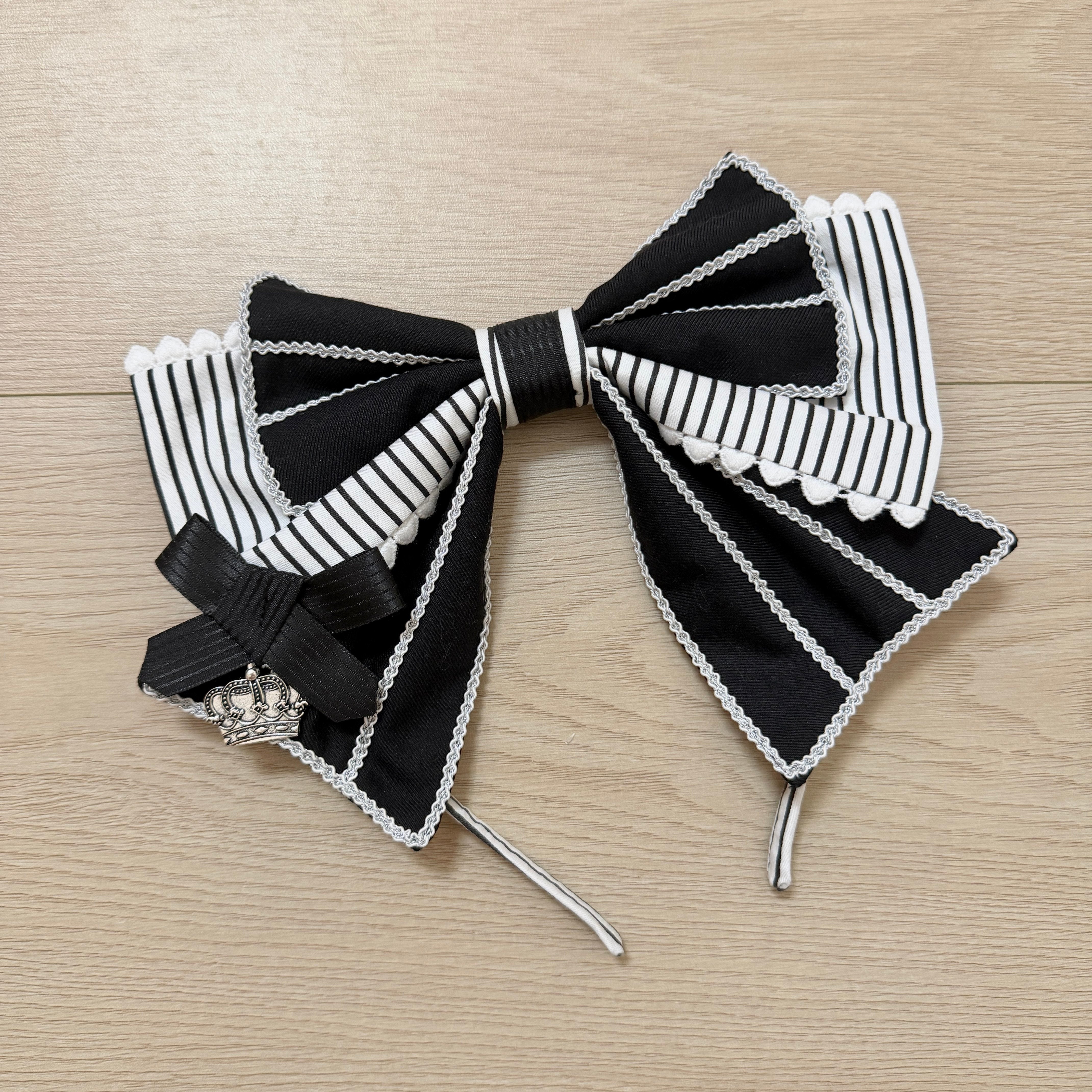 Black & White Crown Lolita Idol Academy Fake Two-Piece OP Dress