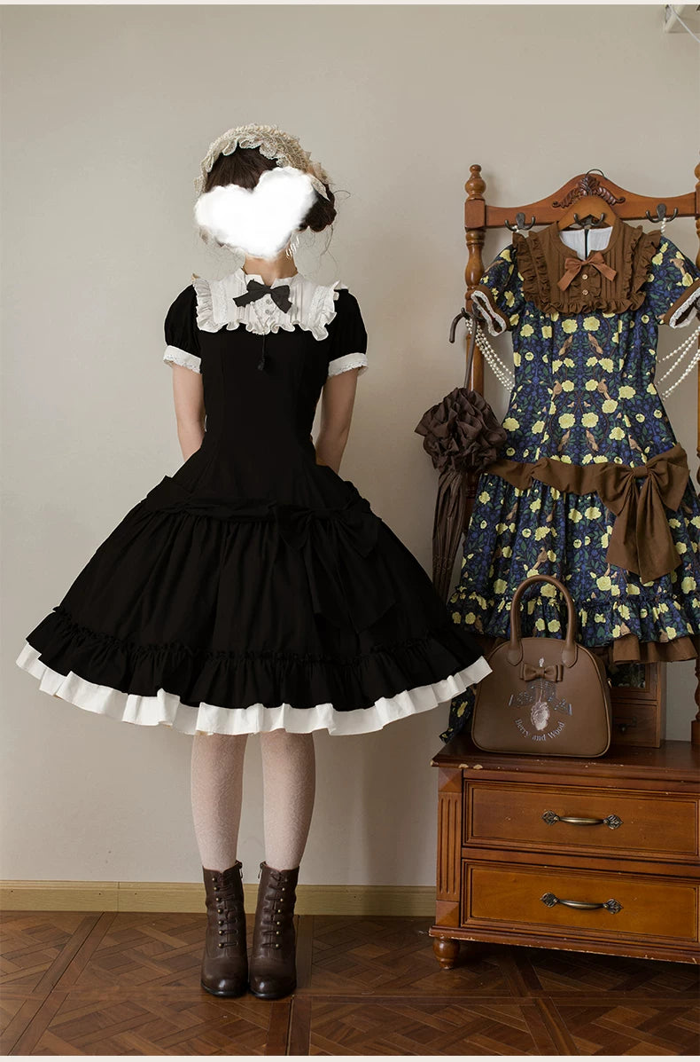 Faded Fairy Tale Picture Book Pastoral Style Lolita OP Dress