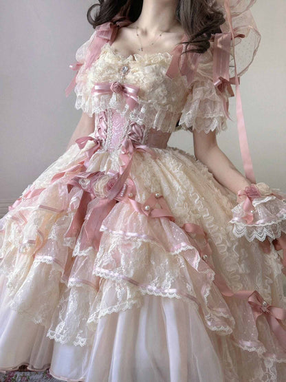 Lolita Cute Embellishment Rose Dress LS1011