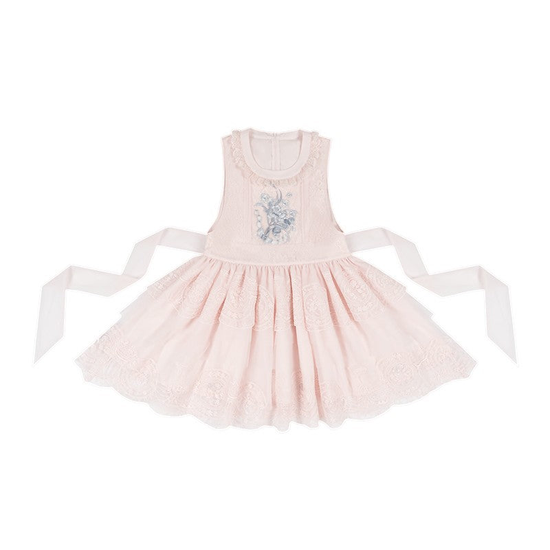 Pink Glaze Celadon Floral Embroidery Wa Lolita JSK Dress Set