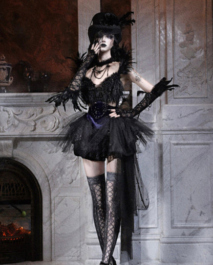 Lolita Gothic Style Feather Outfit set LG1008
