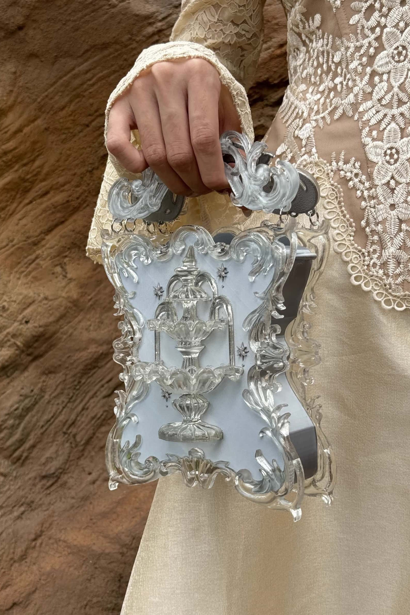 Baroque Fountain 3D Printed PLA Resin Handbag