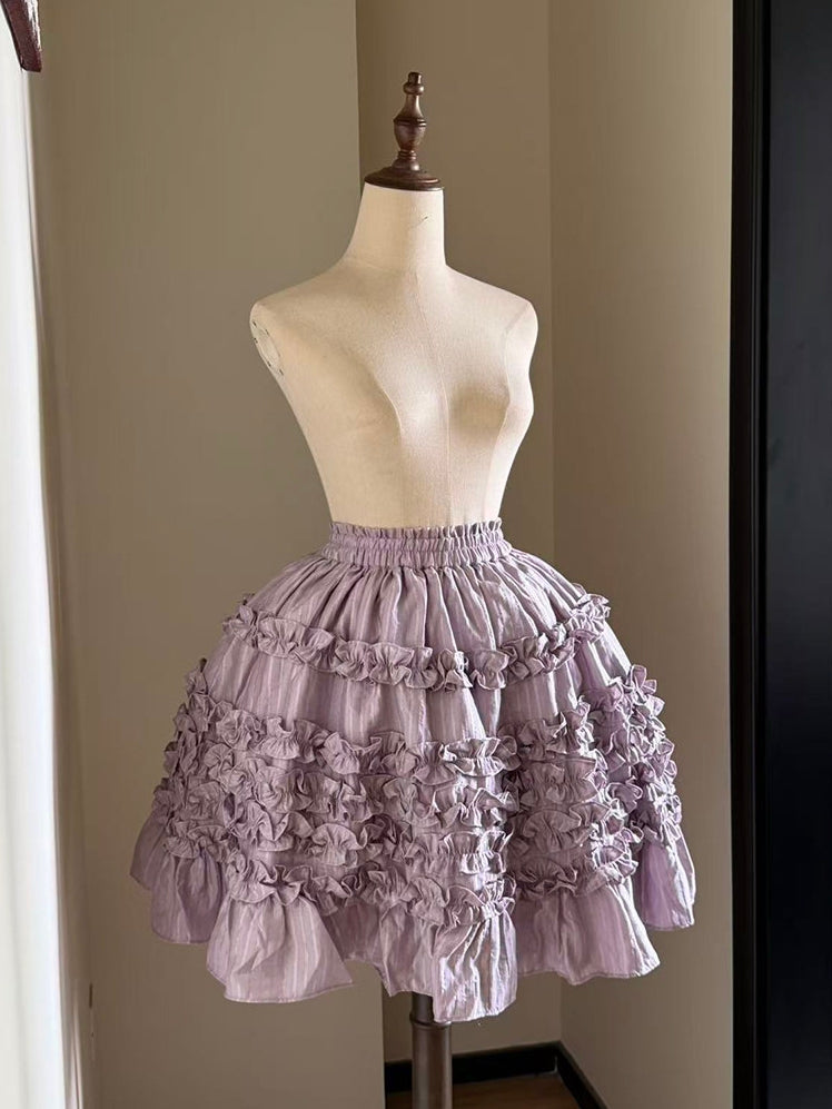 Mist Veil Sweet Cake‑Layer Lolita Mini Skirt