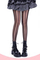 Lolita Black Rock Vertical Stripes Tights