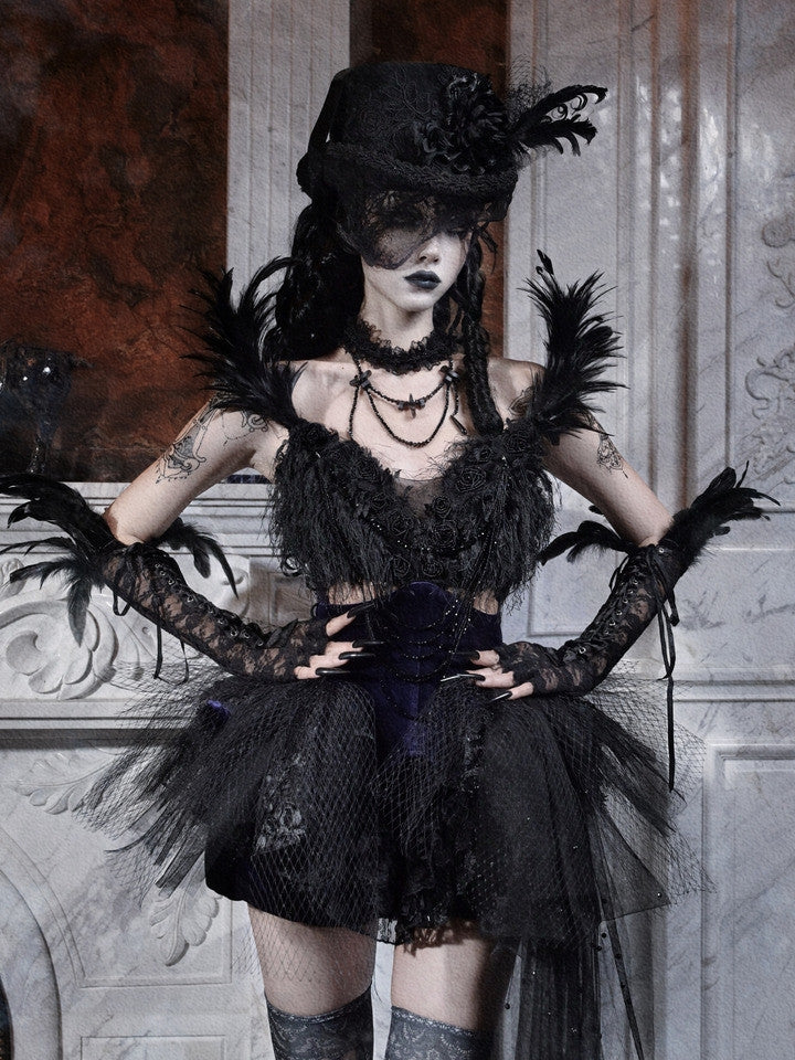 Mourning Day Dark Tulle Ballet Skirt Set