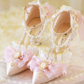 Lolita Sweet Pink Bow Pointed Toe Pumps LSS1001