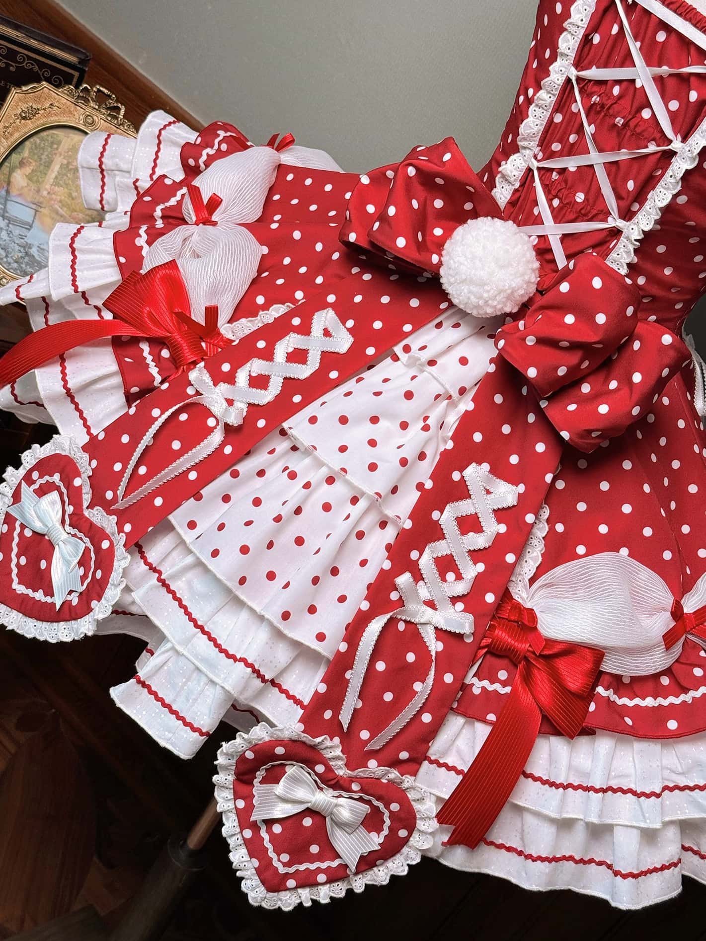 Vintage Polka Dot Lolita Halter Red OP Dress
