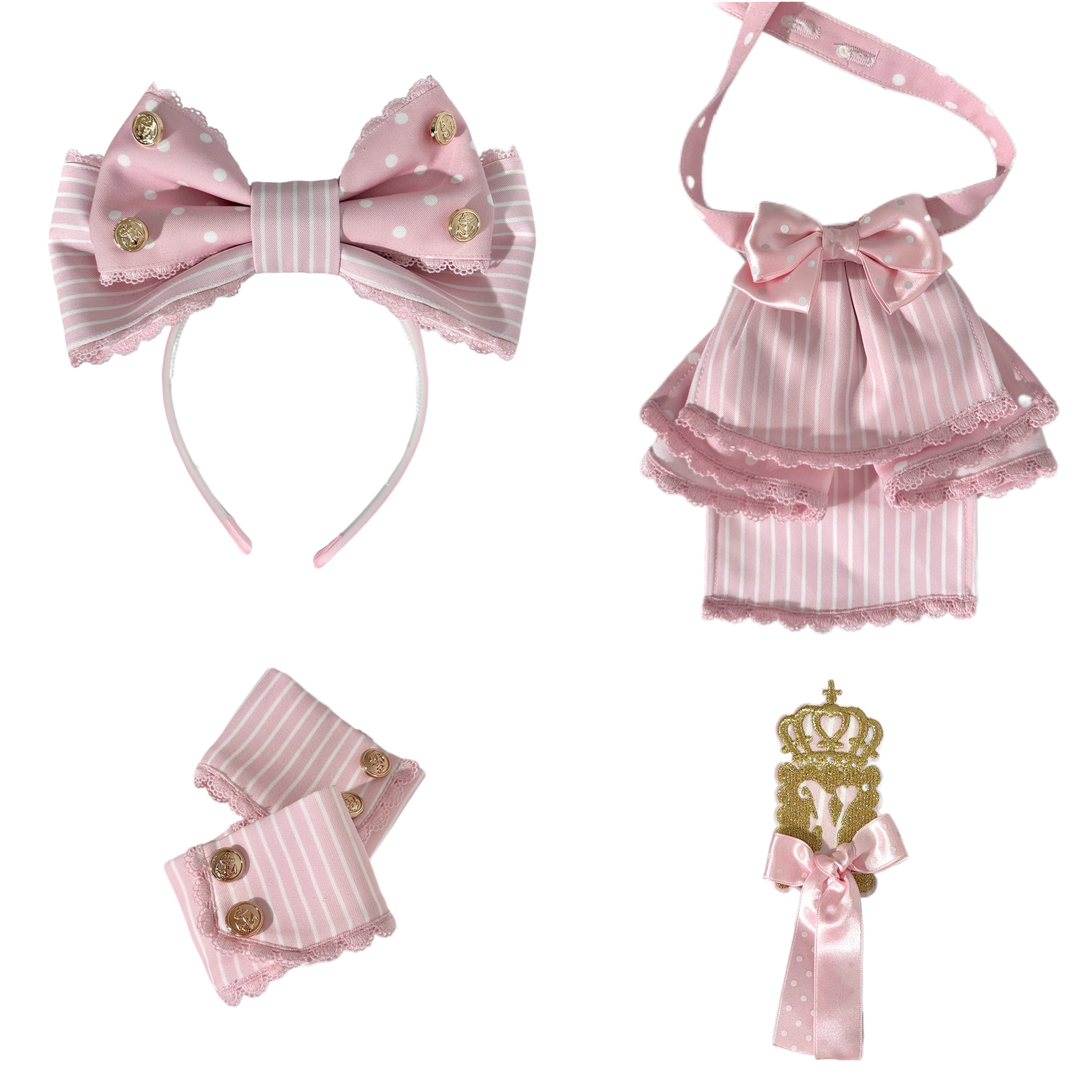 New Century Princess Pink Gold Lolita Accessories Set
