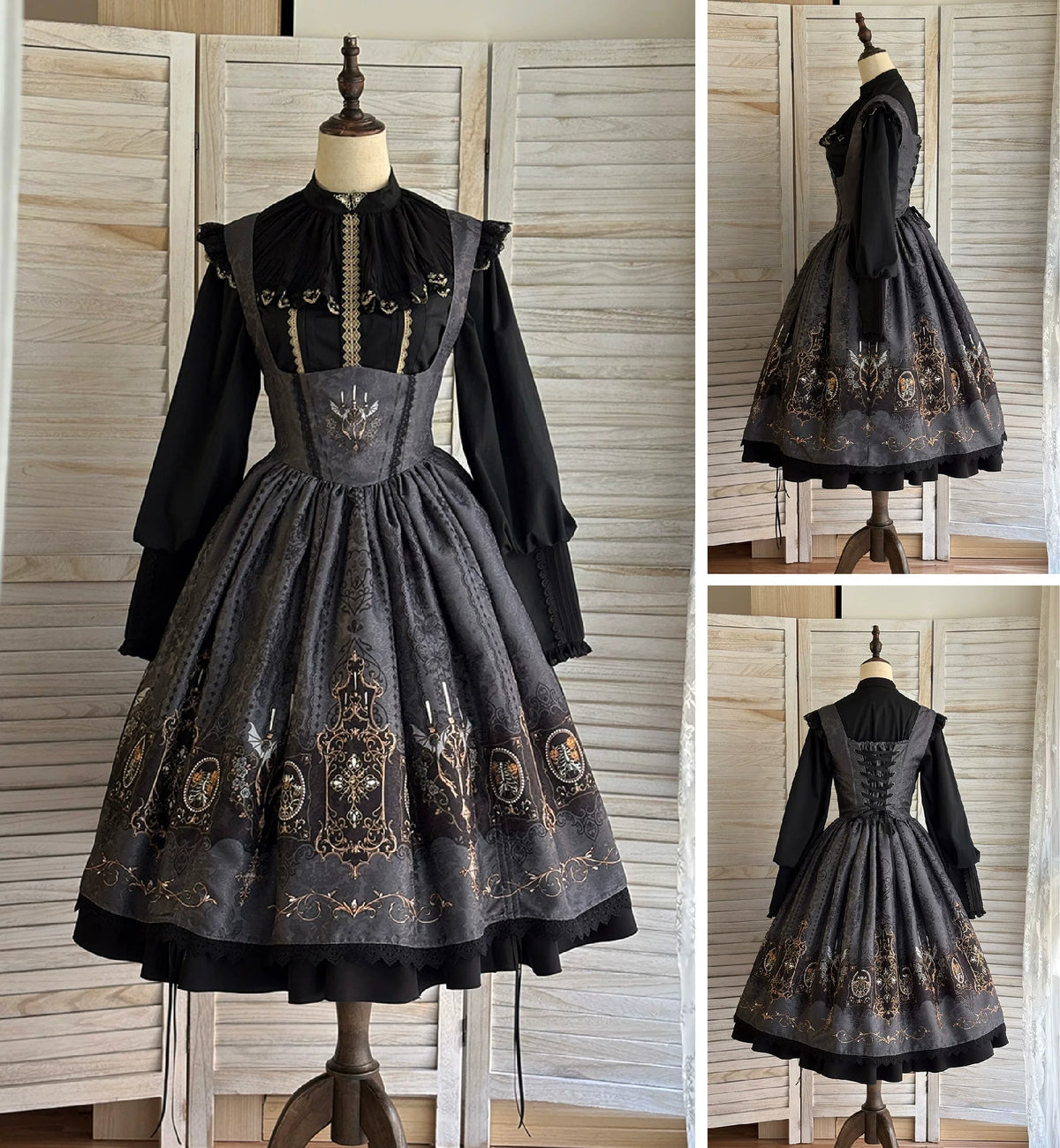Blood Night Lamplighter Gothic Vintage Lolita Bustier JSK Dress