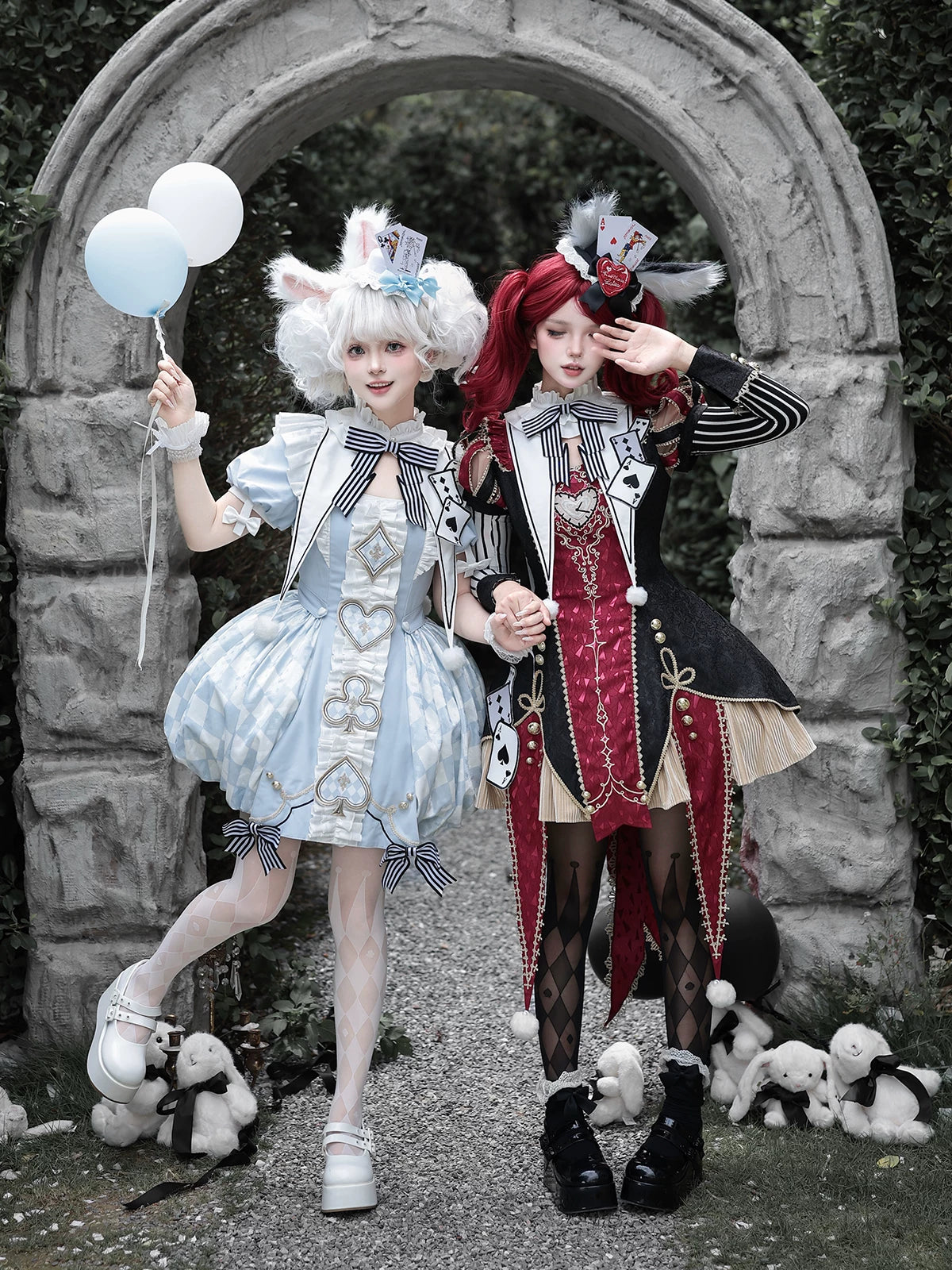 Uncharted Stars Alice Blue Playing Card Embroidery Fantasy Lolita Dress
