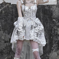 Lolita White Tie-Dye Punk Suspender Dress LG1020