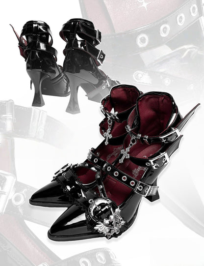 Lolita Gothic strappy Mid heels LE5022