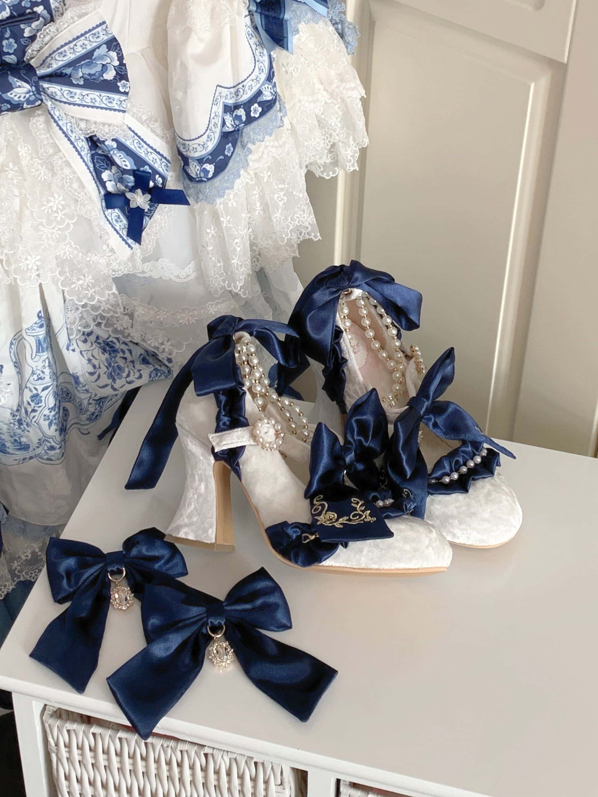 Ribbon Hymn 2.0 Lolita Vintage Heavy Craft Bridal Heels