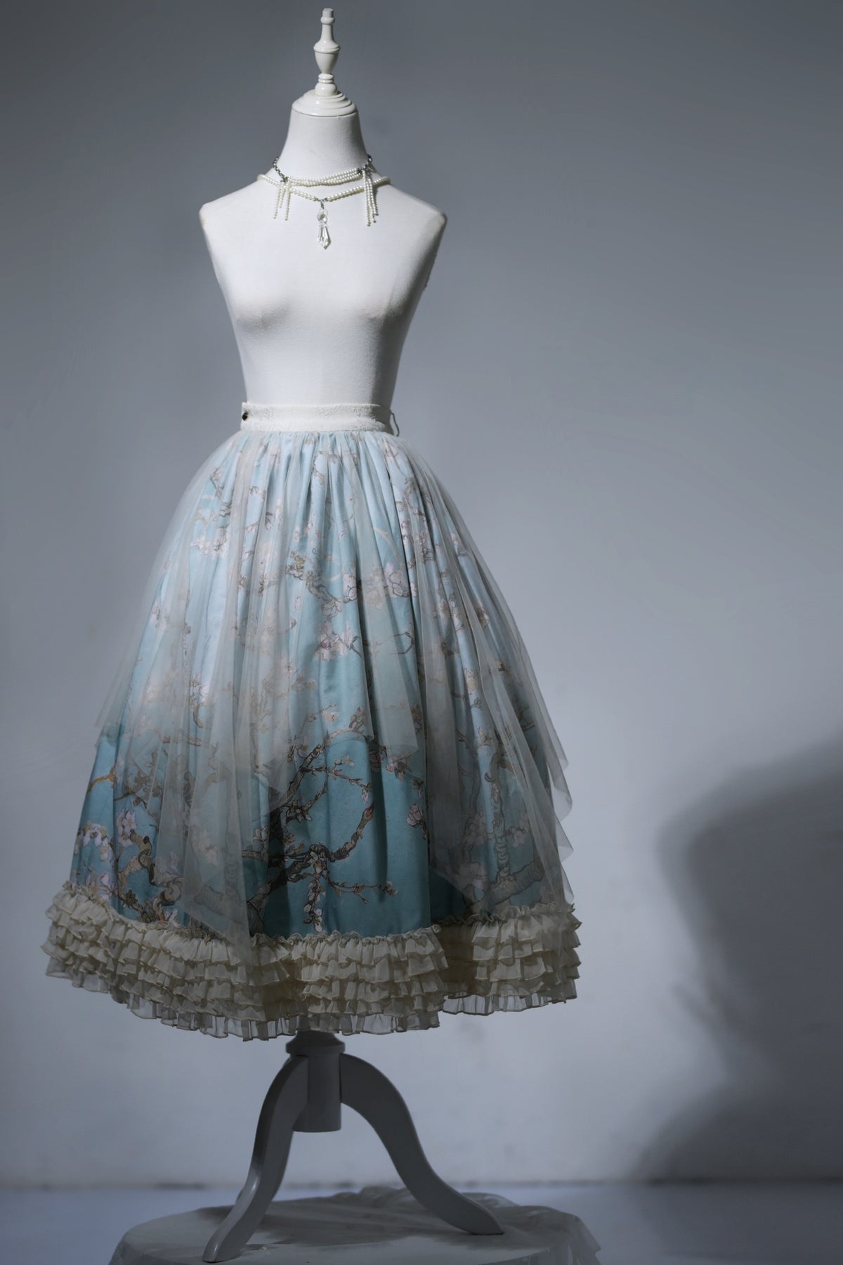 Van Gogh Almond Blossom Vintage Strapless Organza Dress / Corset & Skirt Set