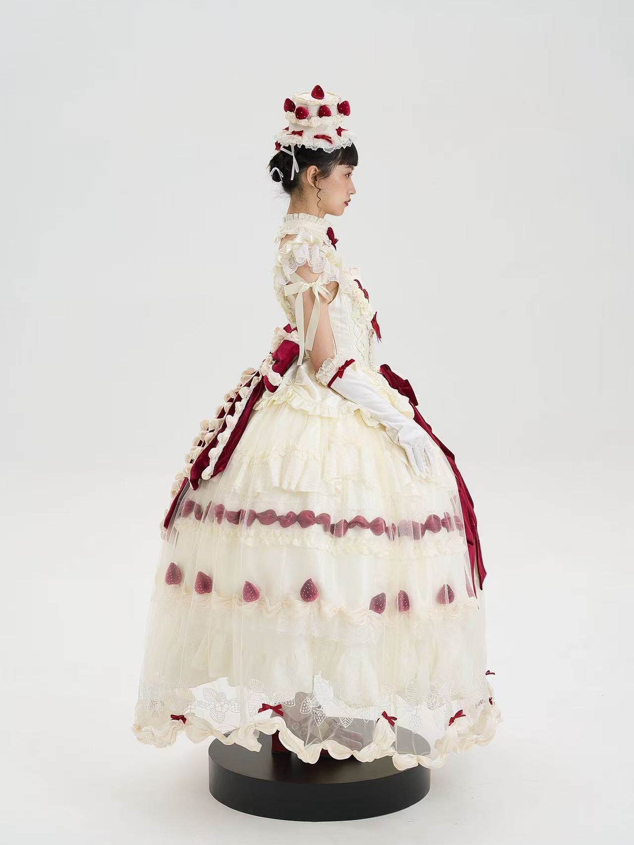 Strawberry Cream Cake Lolita Bridal OP Dress Set