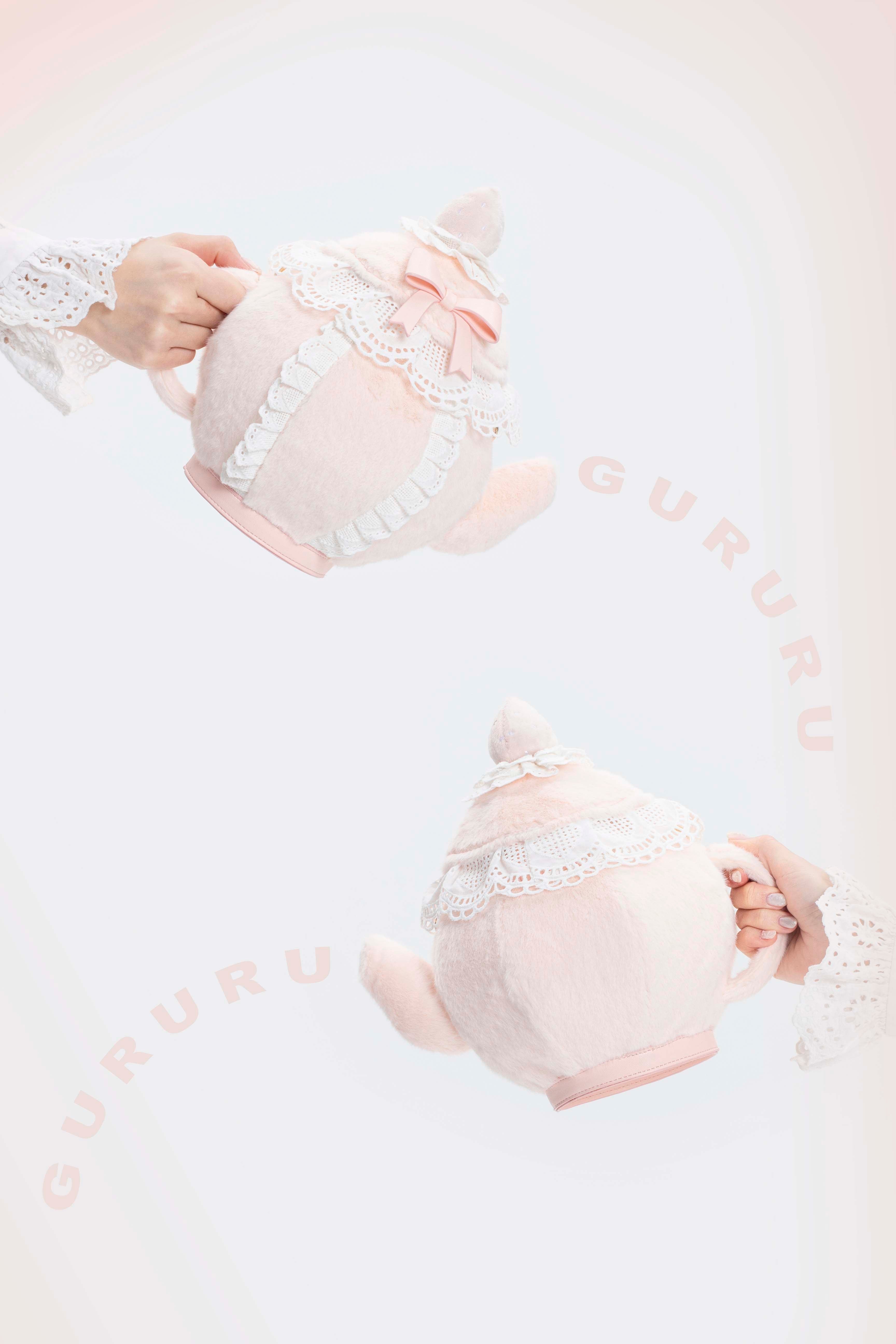 Plush Teapot Shaped Cute Plush Teapot Lolita Crossbody Bag